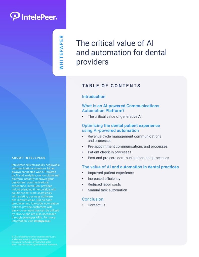 The critical value of AI and automation for dental providers - whitepaper